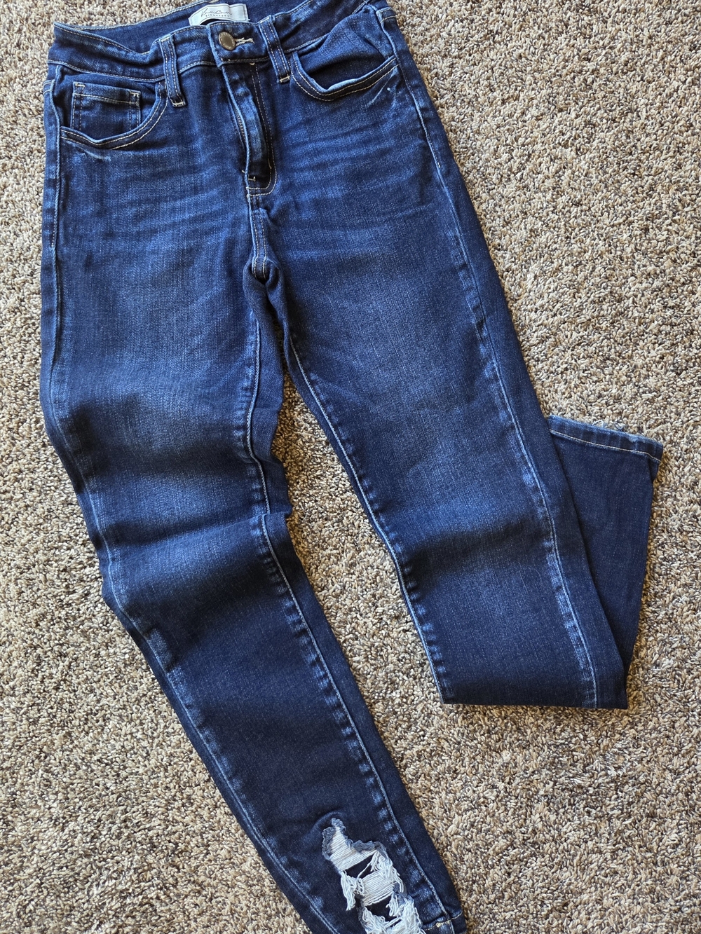 KanCan Dark Blue Distressed Ankle Jeans